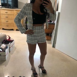 Two piece tweed short set